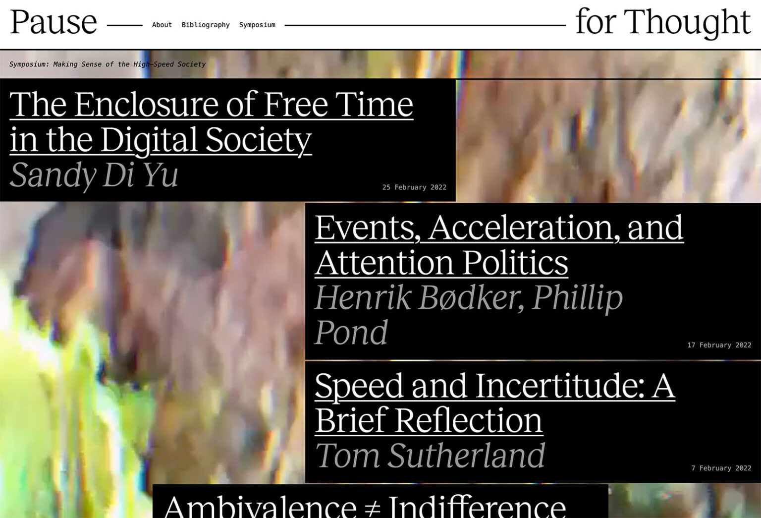 Pause For Thought website homepage