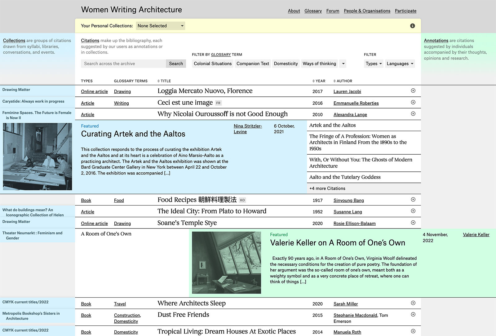 Women Writing Architecture home page